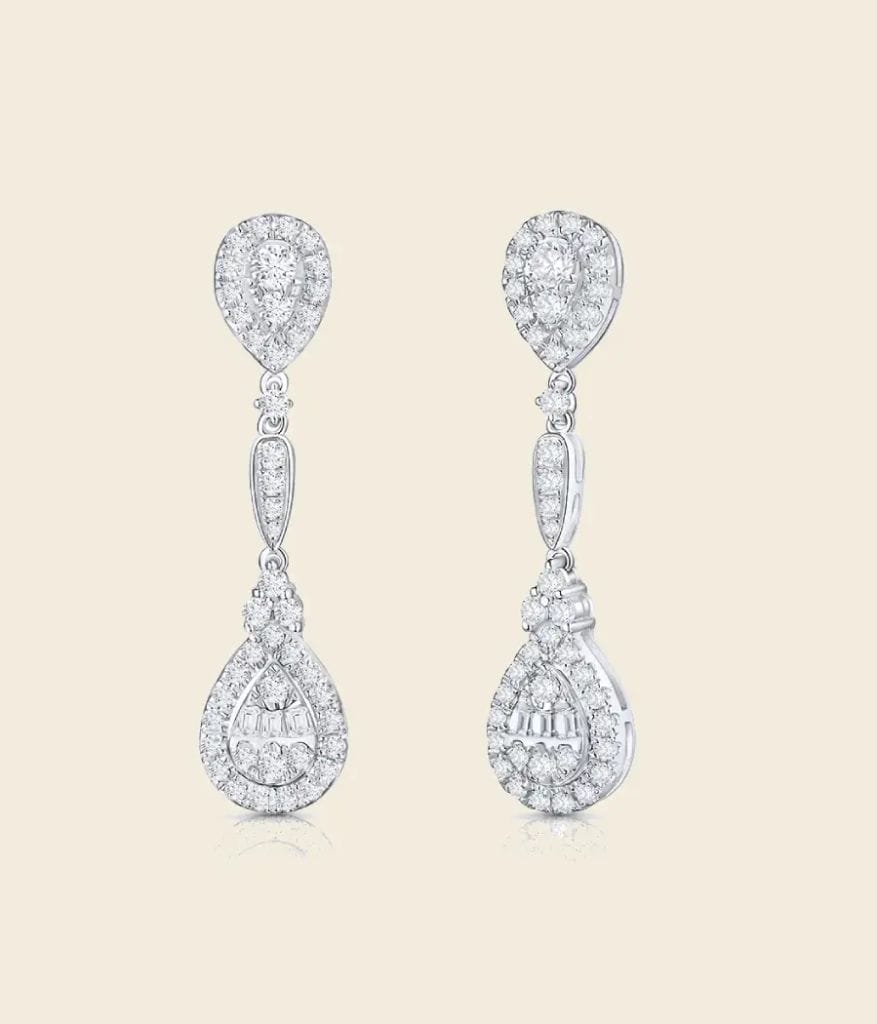 Pendientes largos de novia de Mumit