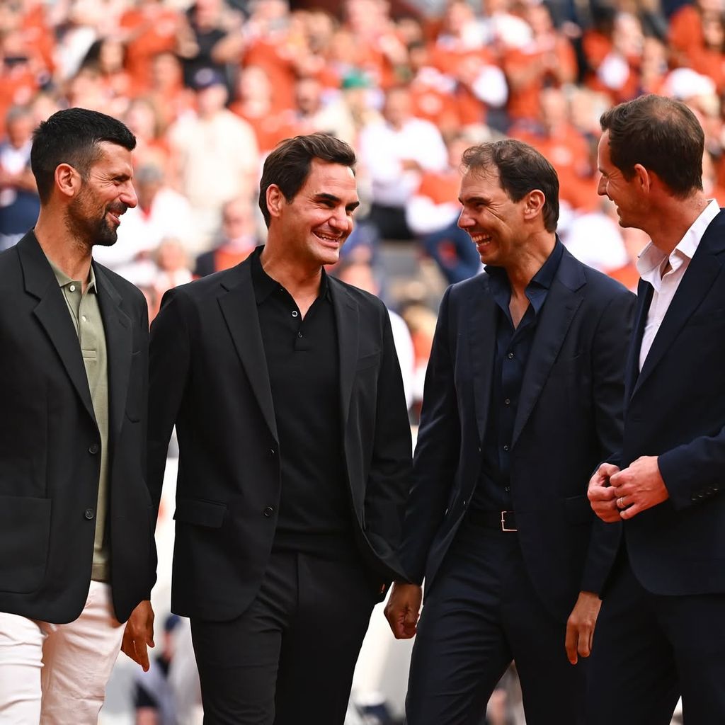 Rafal Naval junto a sus amigos y rivales en las pistas: Novak Djokovic, Roger Federer y Andy Murray