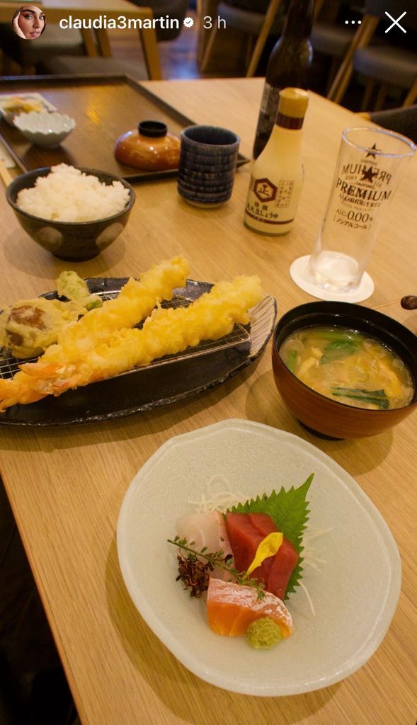 La pareja ha disfrutado de la deliciosa gastronomía de Japón.