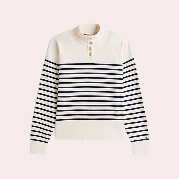 Jersey de Mujer de Rayas con Cuello Alto Abotonado Tommy Hilfiger