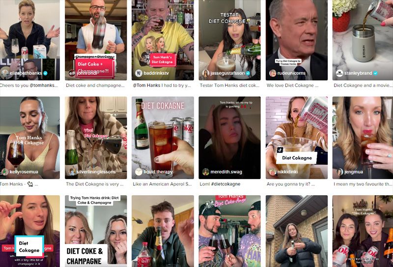 Personas en Tik Tok probando el cóctel Cokange de Tom Hanks