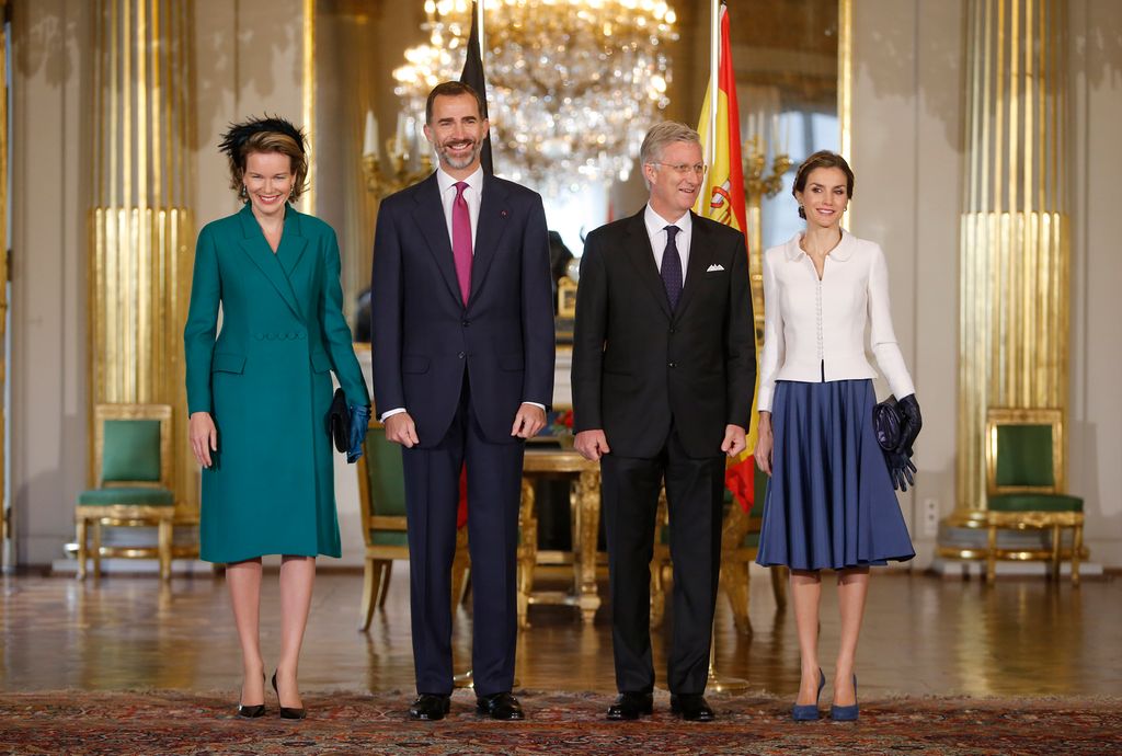 Los reyes Felipe y Letizia con los reyes Felipe y Matilde de Bélgica en 2014