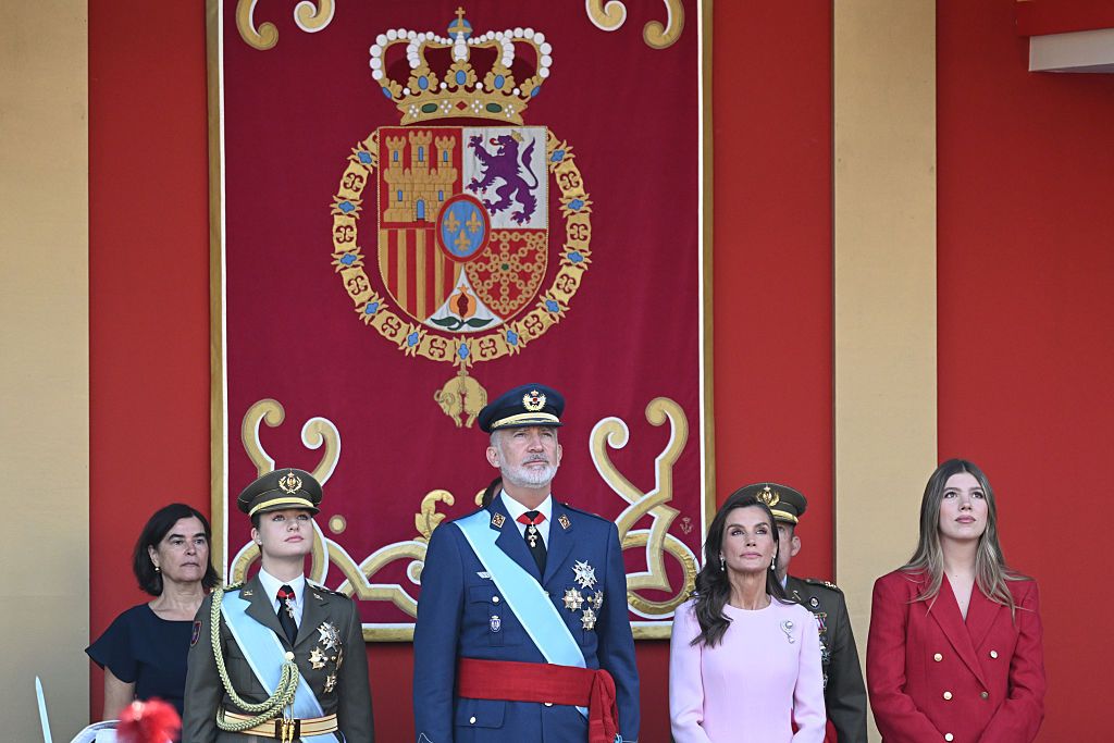 La Familia Real al completo en el desfile de la Fiesta Nacional