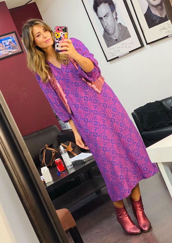 Nuria Roca con vestido bohemio en El Hormiguero