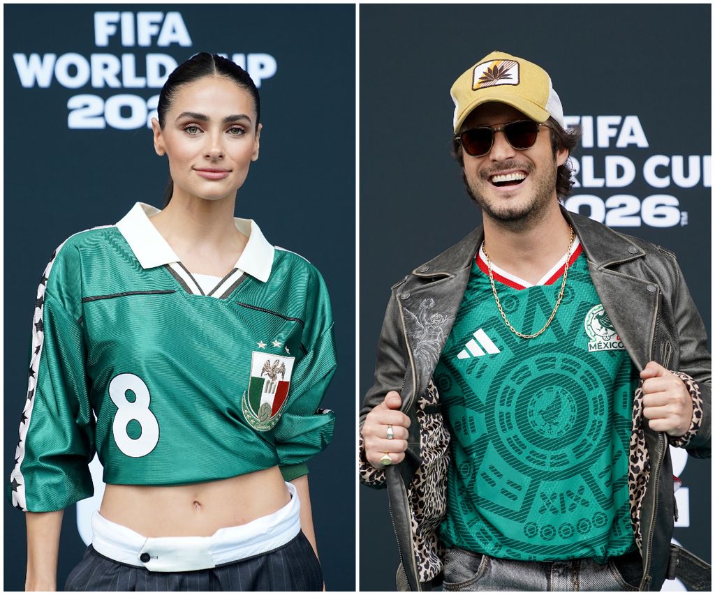 Renata Notni y Diego Boneta coincidieron en la inauguración del Mundial en la Ciudad de México.