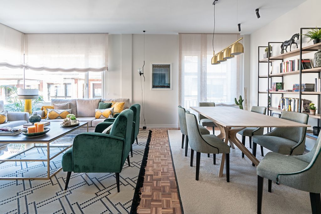 Salón comedor de estilo ecléctico
