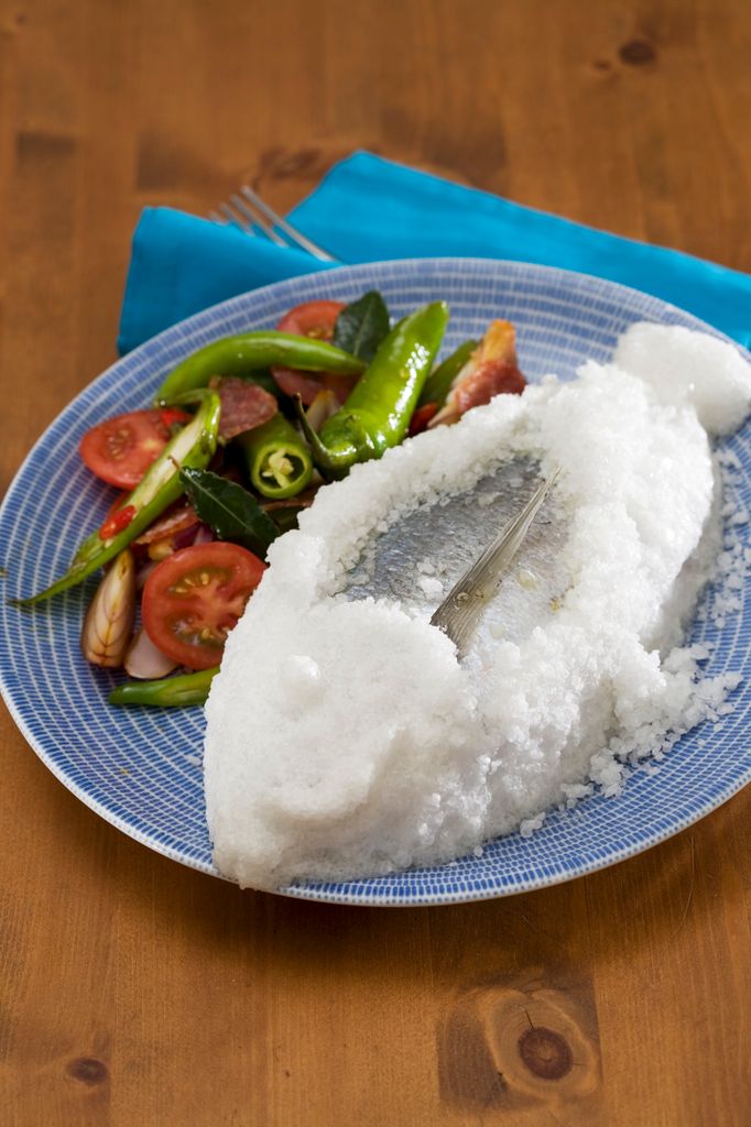 Dorada a la sal con verduras