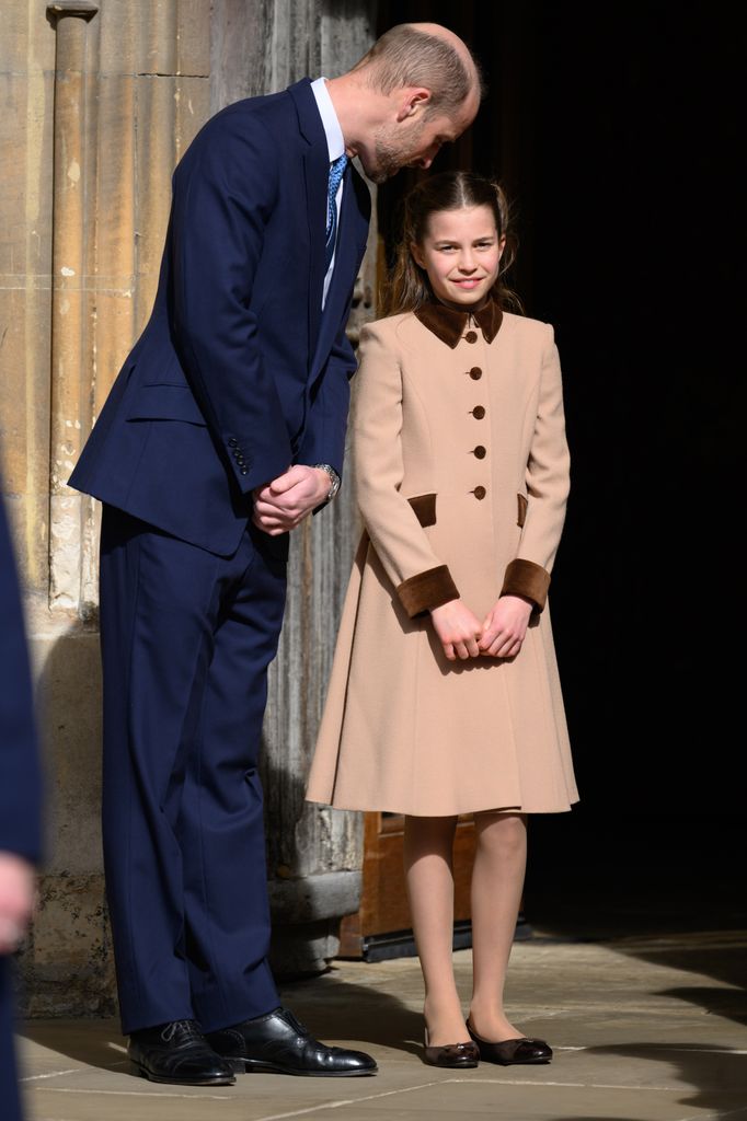 El príncipe Guillermo con su hija Charlotte en la misa de Pascua de Abril de 2026