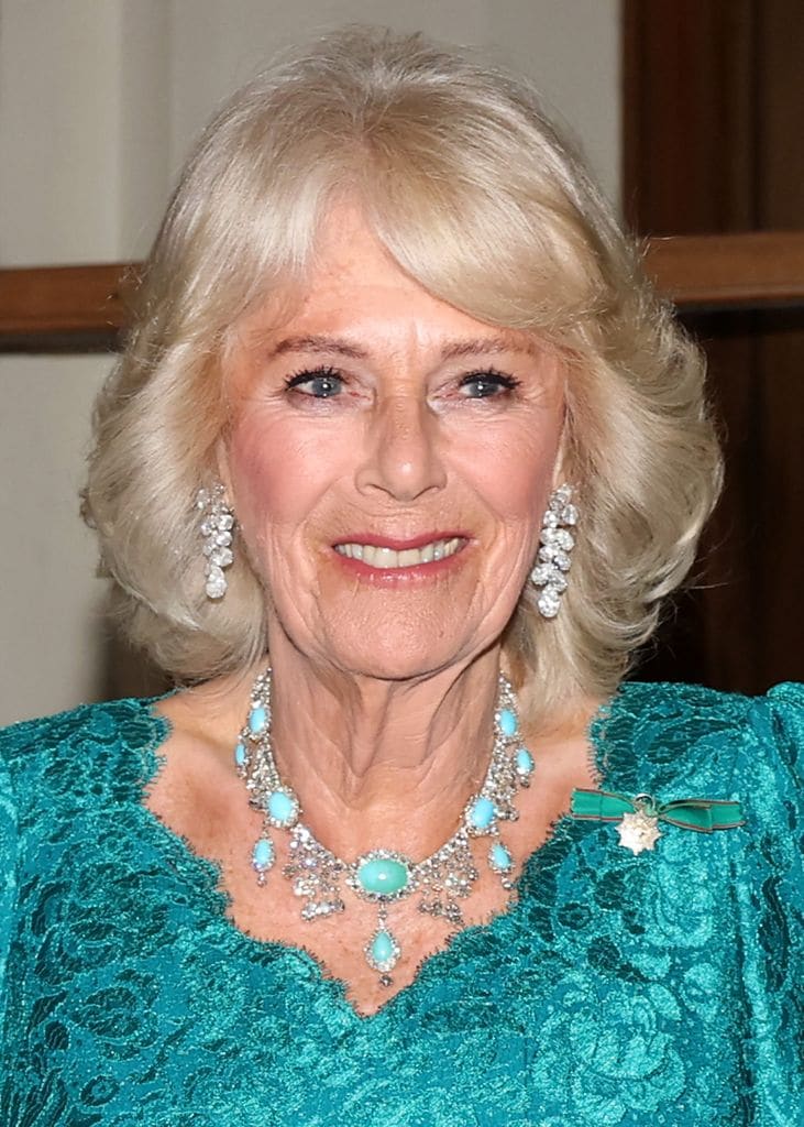 ROME, ITALY - APRIL 09: Queen Camilla during day three of King Charles III and Queen Camilla's State visit to The Republic of Italy on April 09, 2025 in Rome, Italy. Their Majesties will attend a State Banquet at the Palazzo Quirinale, hosted by The President. (Photo by Chris Jackson/Getty Images)
