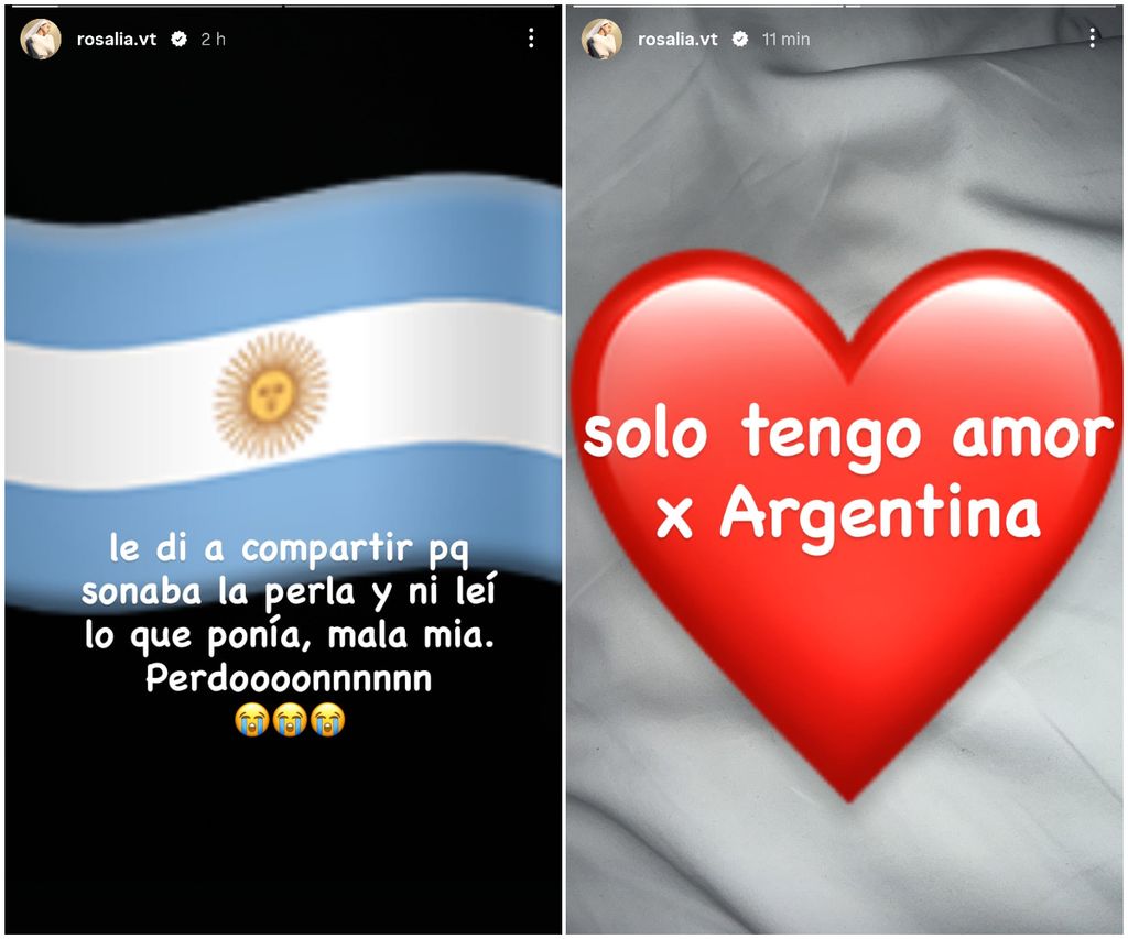 Rosalía explicó que no tuvo intención de burlarse de Argentina.