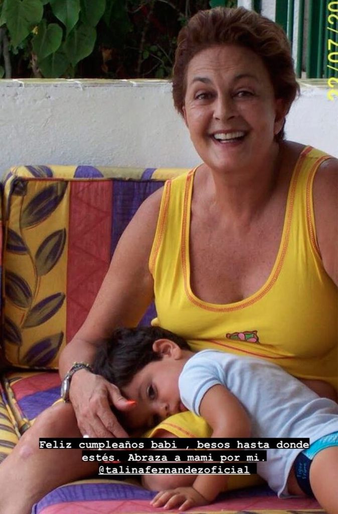 Talina Fernández y su nieto Emilio