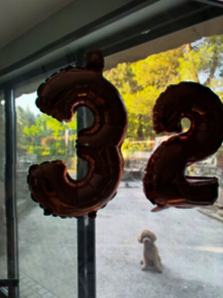 Los globos de su 32 cumpleaños