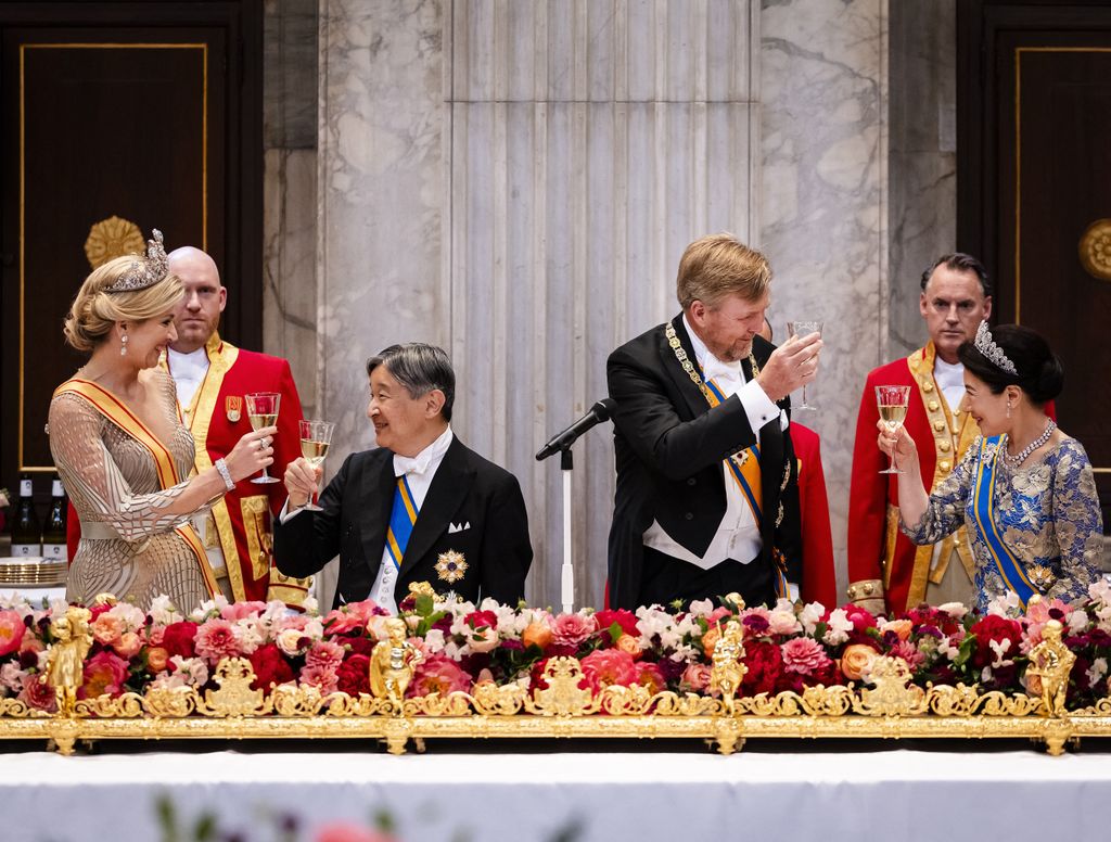 Los Reyes y los emperadores de Japón durante la velada