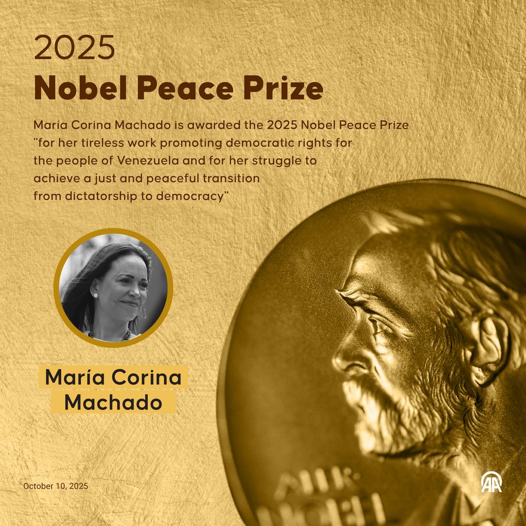 Maria Corina Machado, honrada con el Premio Nobel de la Paz 2025