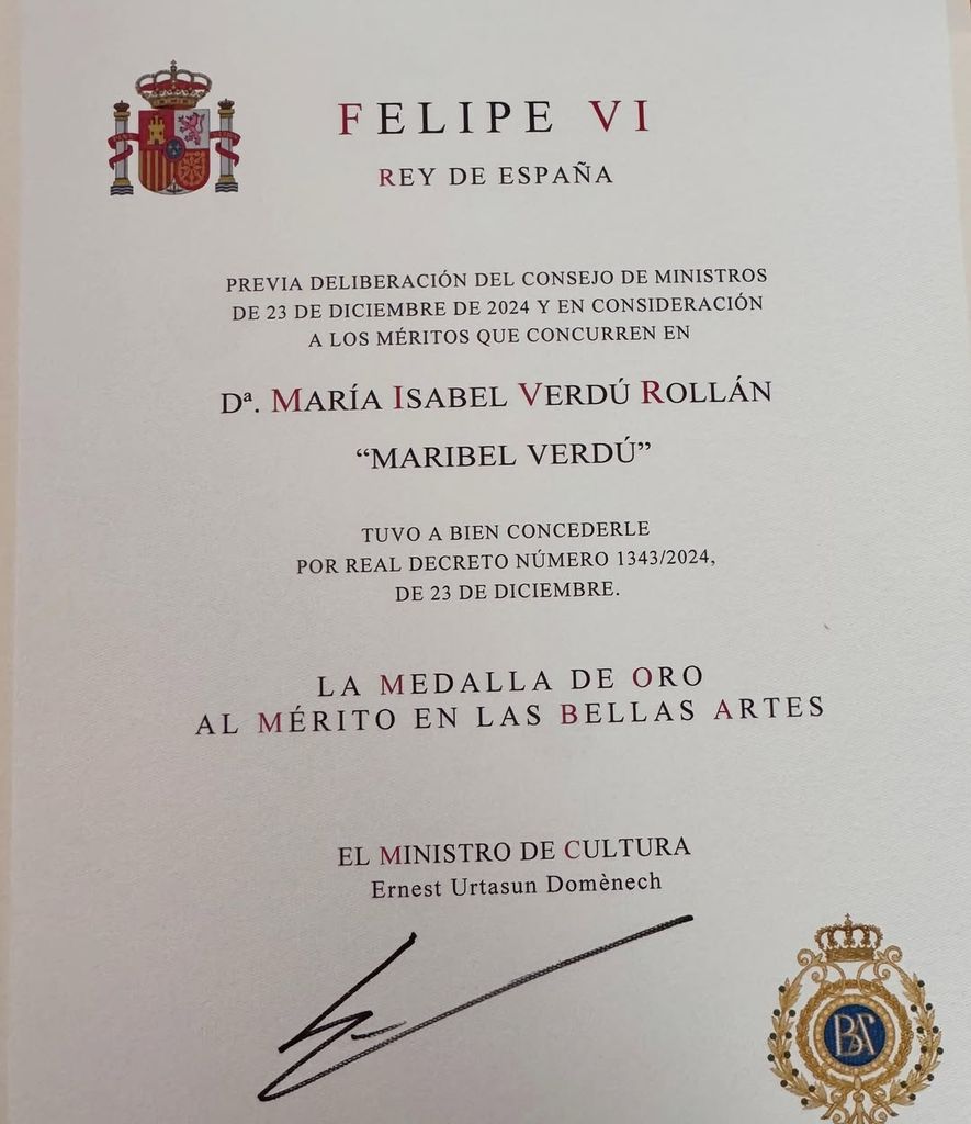 Maribel Verdú recibe por fin la Medalla de Oro a las Bellas Artes