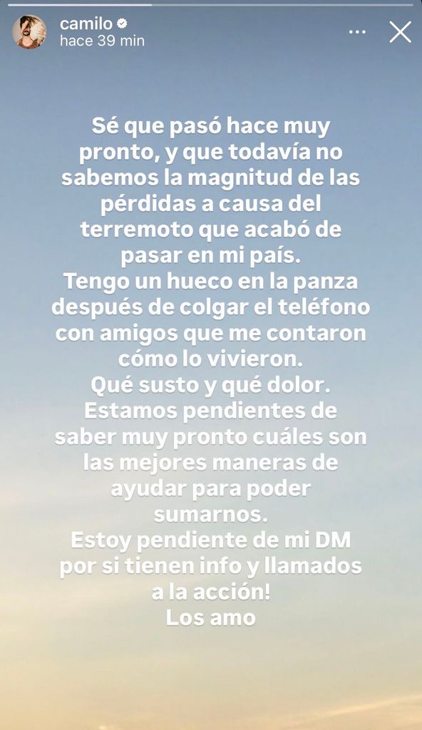 Camilo Echeverry se solidarizó con sus paisanos ante lo sucedido. 