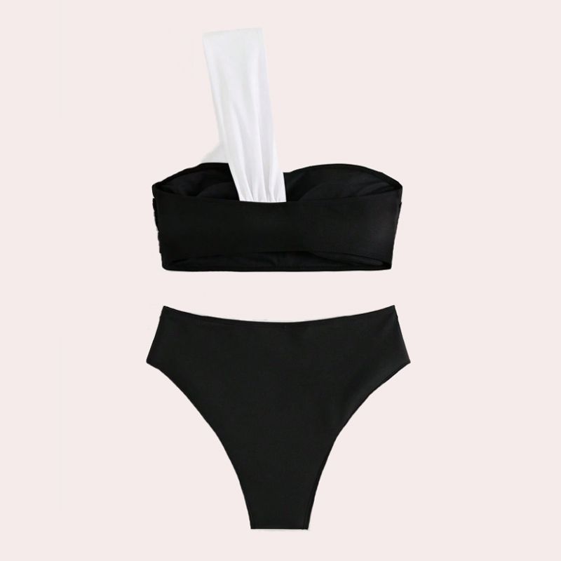 Sirith Conjunto de traje de baño de playa con bloques de color para mujer para vacaciones
