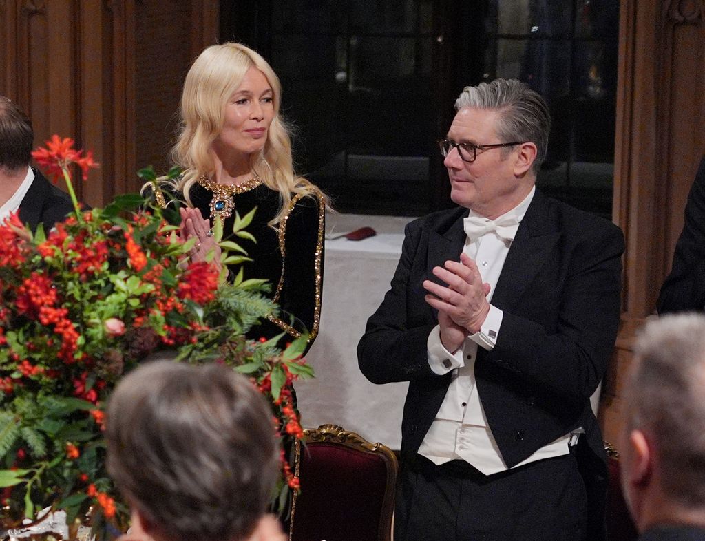 Claudia Schiffer junto al primer ministro británico Keir Starmer