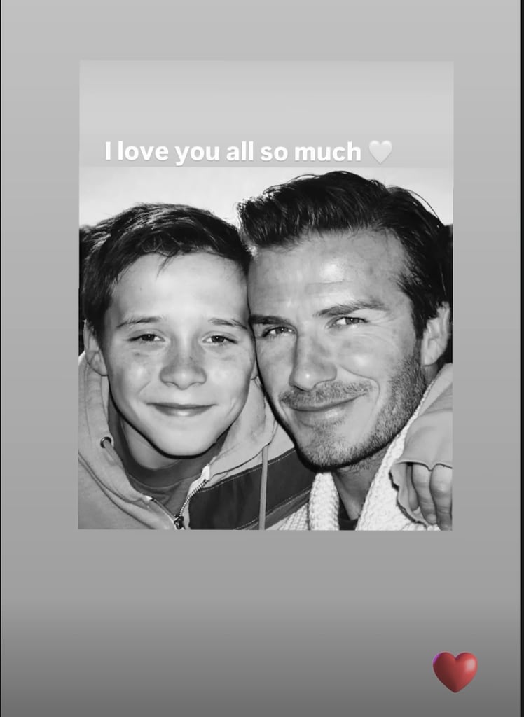 Victoria compartió la publicación de David con un mensaje para su hijo Brooklyn