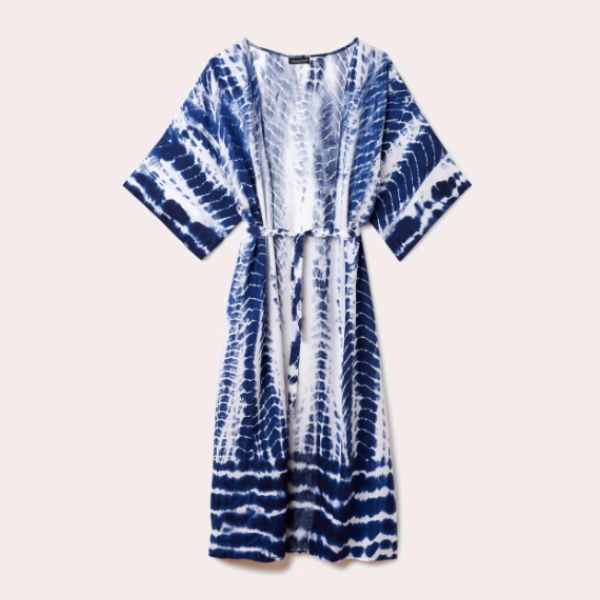 kimono azul tie dye