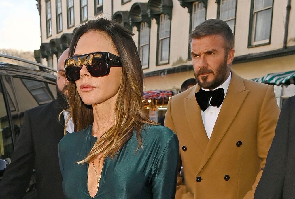 Victoria y David Beckham en la boda de la hija de Gordon Ramsay.