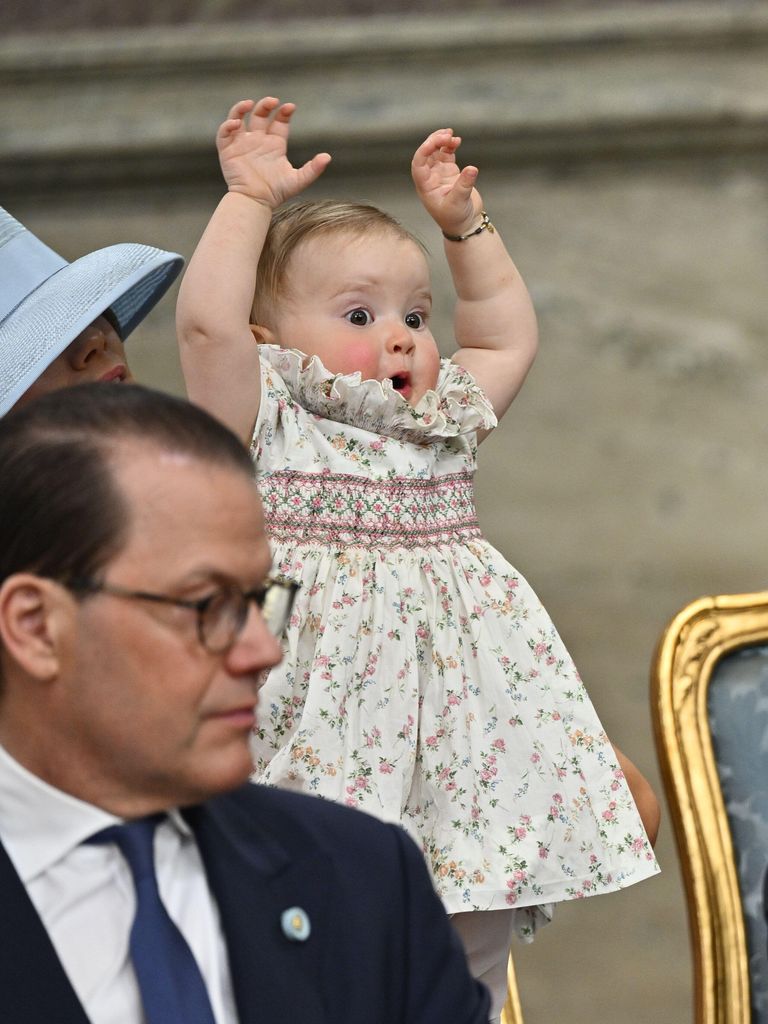 Inés de Suecia en el cumpleaños de su abuelo Carlos Gustavo