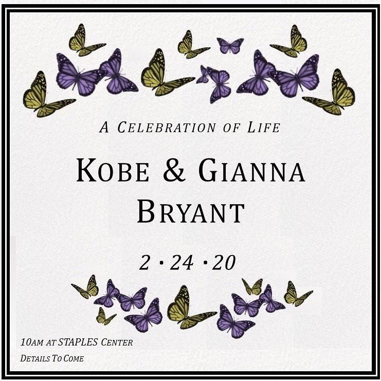 Kobe Bryant and Gianna Bryant\'s memorial