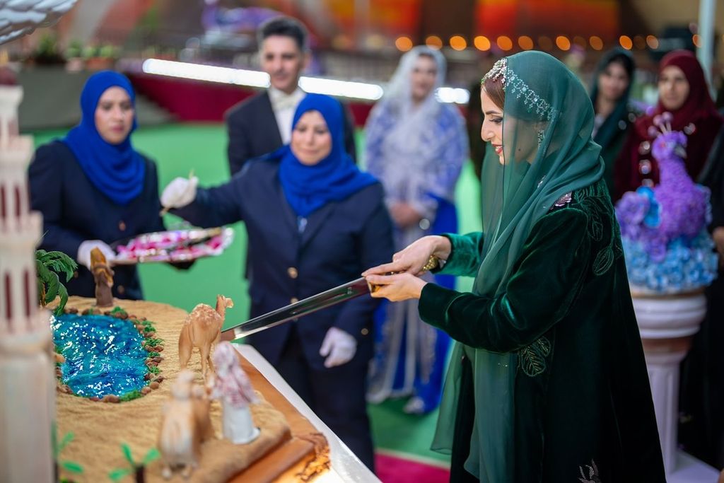 Primera Dama de Omán, Sayyida Ahad bint Abdullah, durante las celebraciones por los cinco años de reinado de su marido