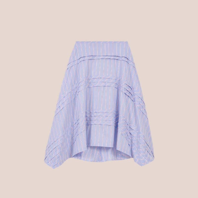 falda midi de rayas