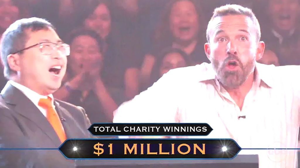 Ben Affleck gana un millón de dólares en una edición benéfica de '¿Quién quiere ser millonario?' participando junto a Jamie Ding, ganador de 'Jeopardy!'