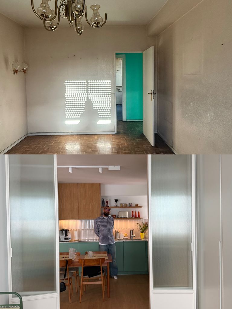 Antes y después del piso de Borja Iglesias y su novia, María Valero, en Madrid