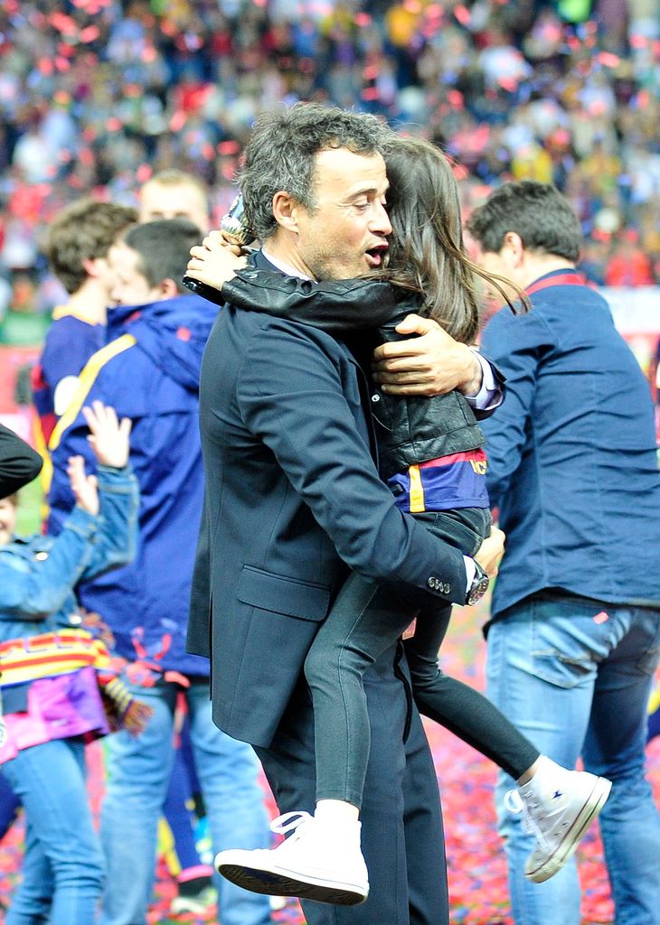 Luis Enrique con su hija Xana en la final de la Copa del Rey. Madrid. 22 de mayo de 2016 