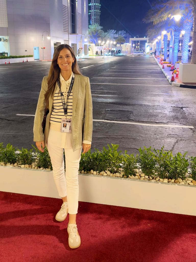 Ana Boyer y Fernando Verdasco en Doha viendo ganar a Carlos Alcaraz