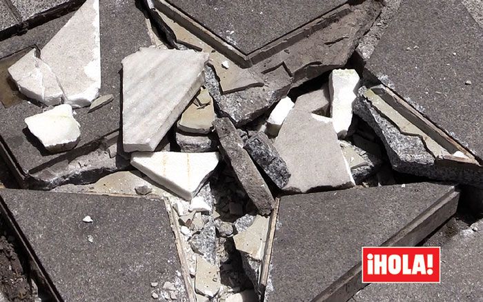 Imagen de la estrella de Penélope Cruz destrozada