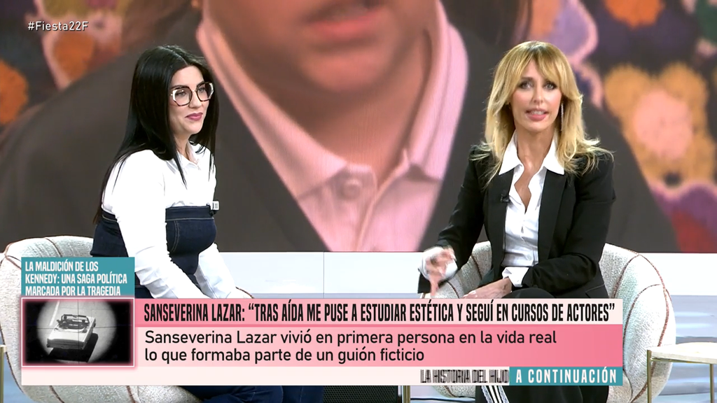 Sanseverina con Emma García durante la entrevista en 'Fiesta'