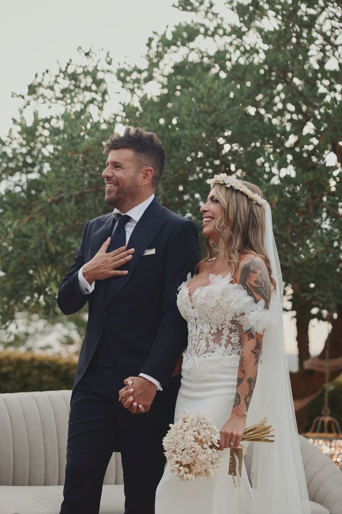 Pablo López y Laura Rubio durante la ceremonia en su segunda boda