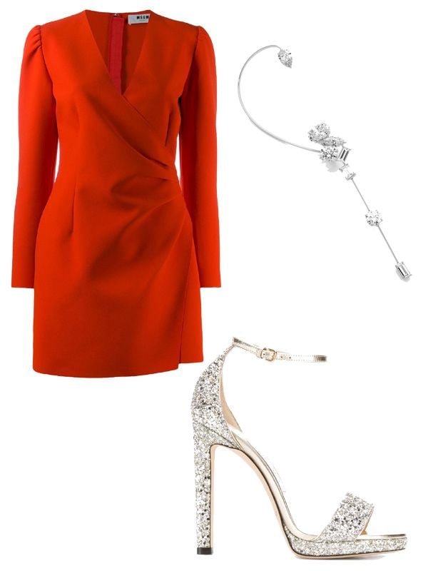 vestido rojo diamante
