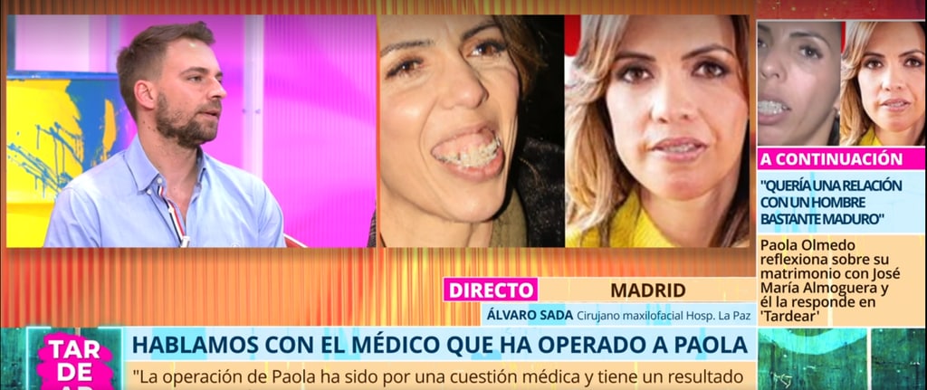 Álvaro Sada, cirujano de Paola Olmedo, entra en directo en TardeAR