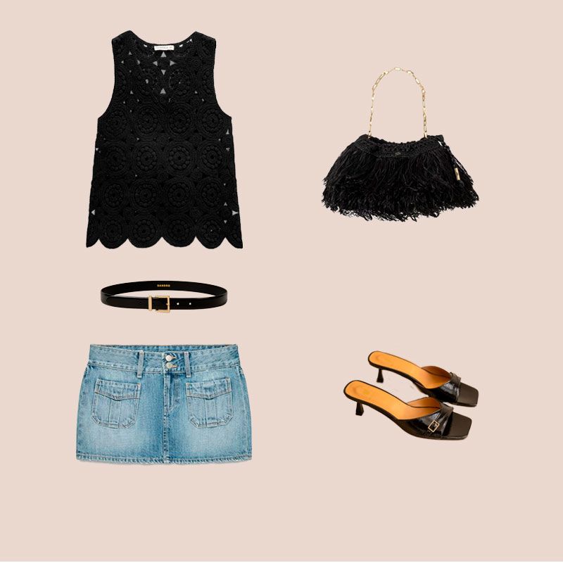 Look 2 mini falda vaquera Zara julio 2026