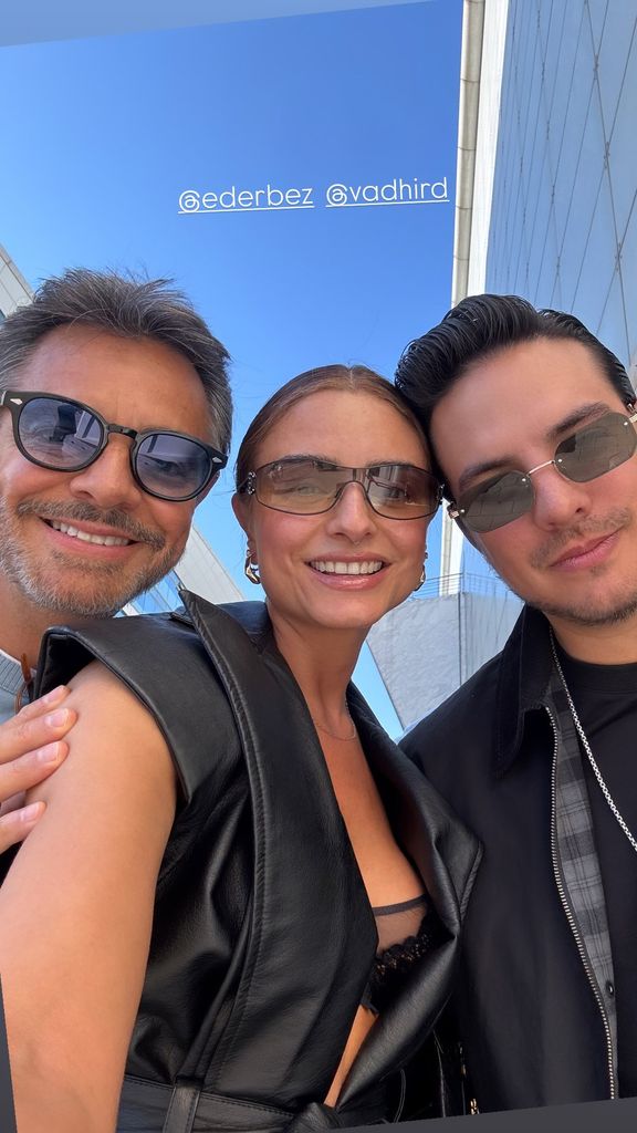 Eugenio, Aislinn y Vadhir Derbez en Madrid.