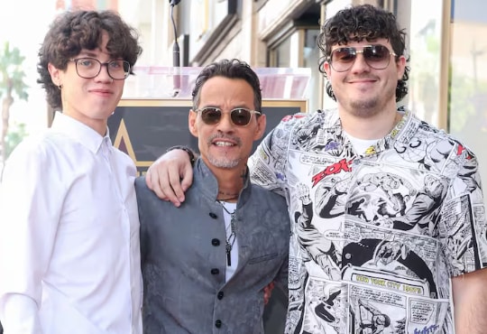 Sus hijos Cristian y Ryan Adrián