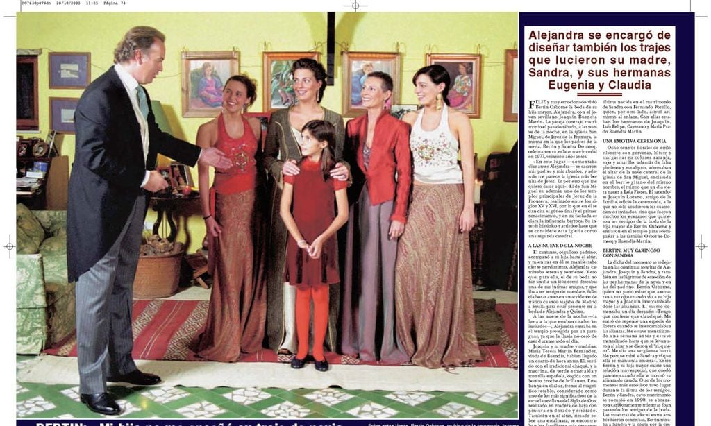 Boda Alejandra Osborne en ¡HOLA! noviembre 2003