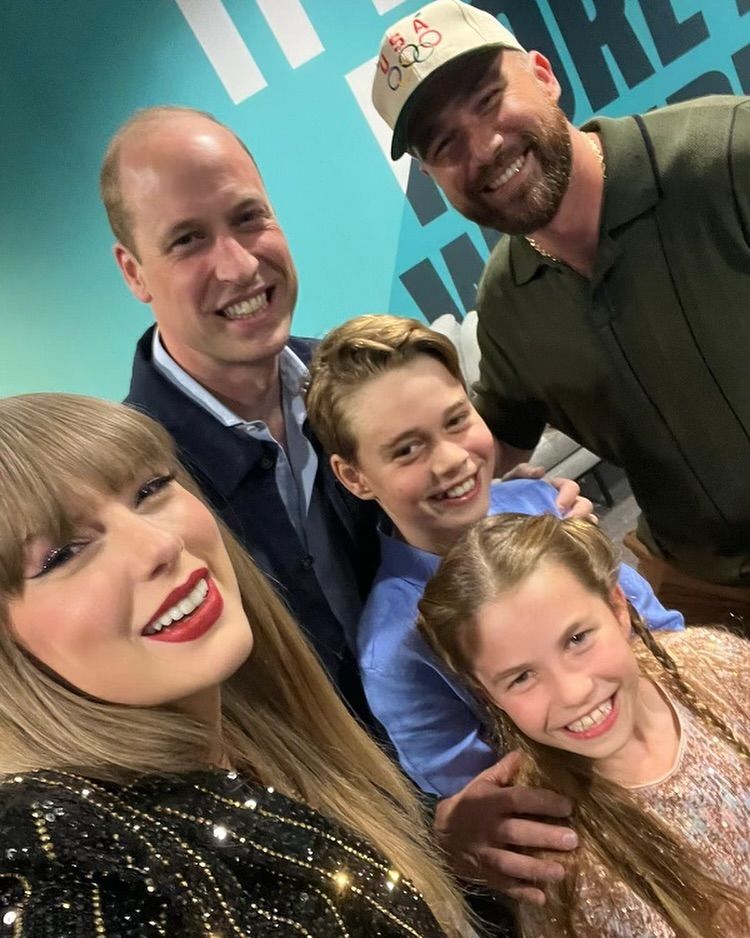 La foto que compartió Taylor Swift tras conocer al príncipe Guillermo y dos de sus hijos