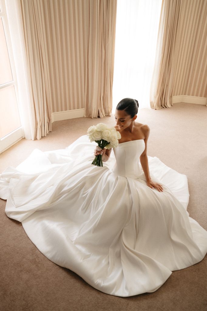 Ángela Guerrero con vestido de novia de Ze García