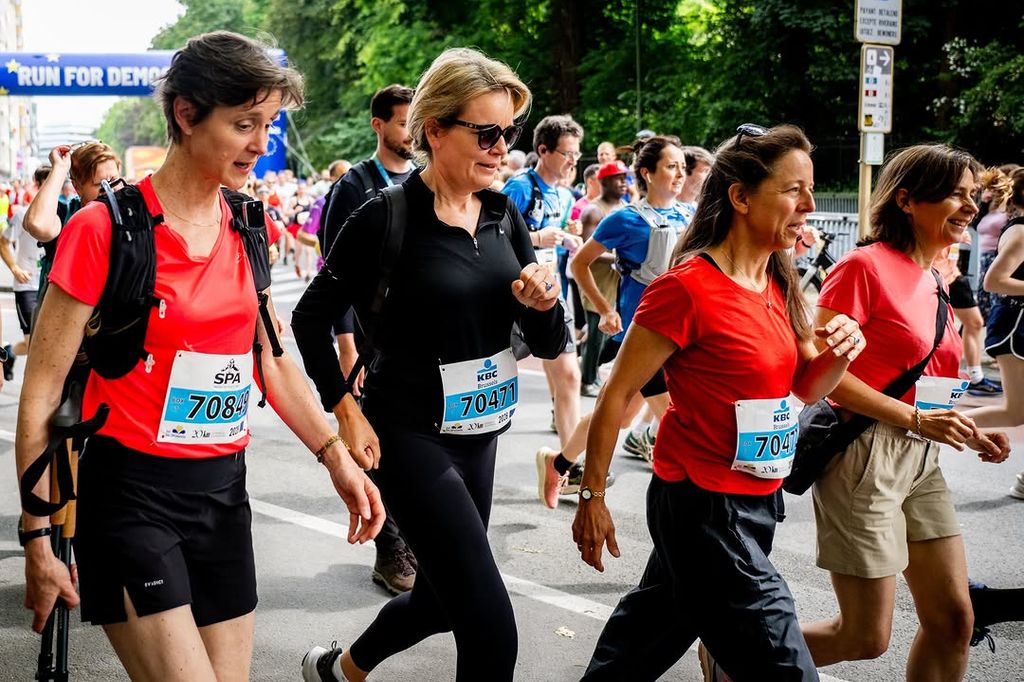 La reina Matilde, este domingo en una carrera popular por Bruselas