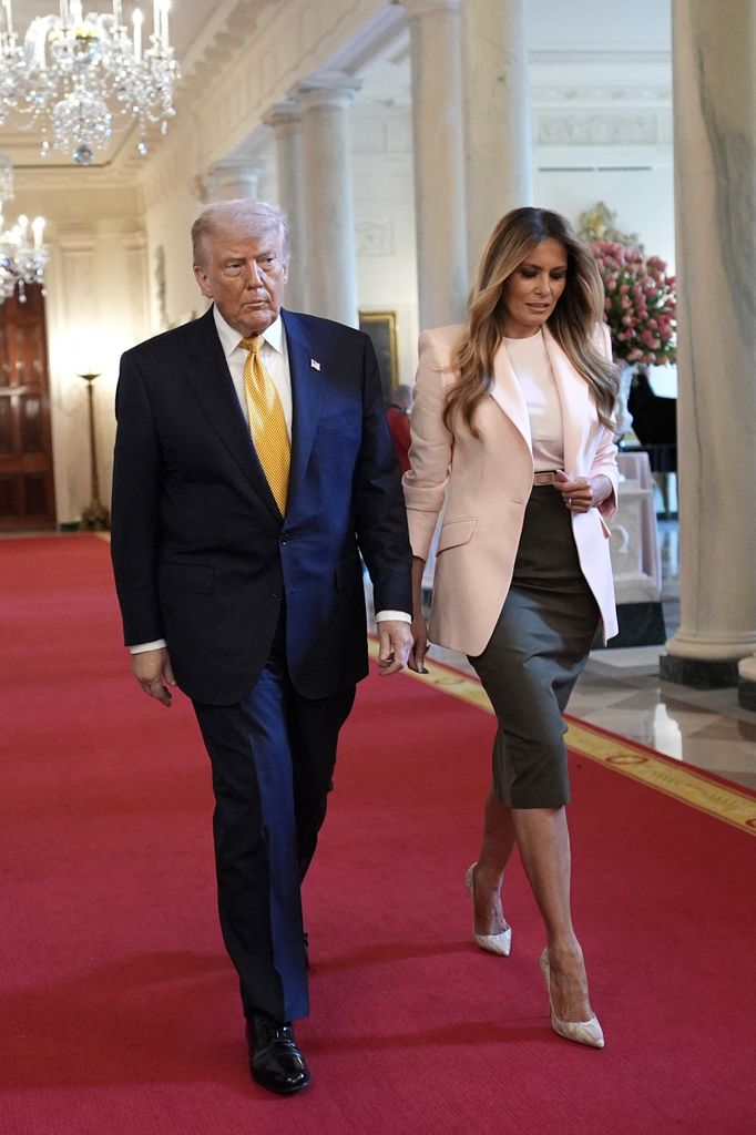 Donald Trump y Melania en el acto homenaje a las madres, celebrado en la Casa Blanca.