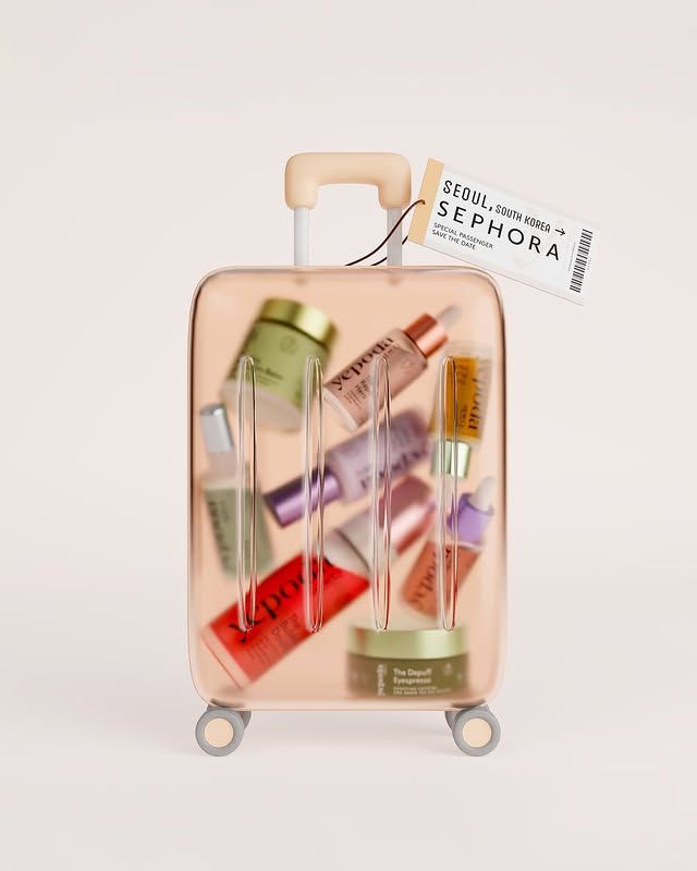 Maleta de viaje transparente con productos de Yepoda