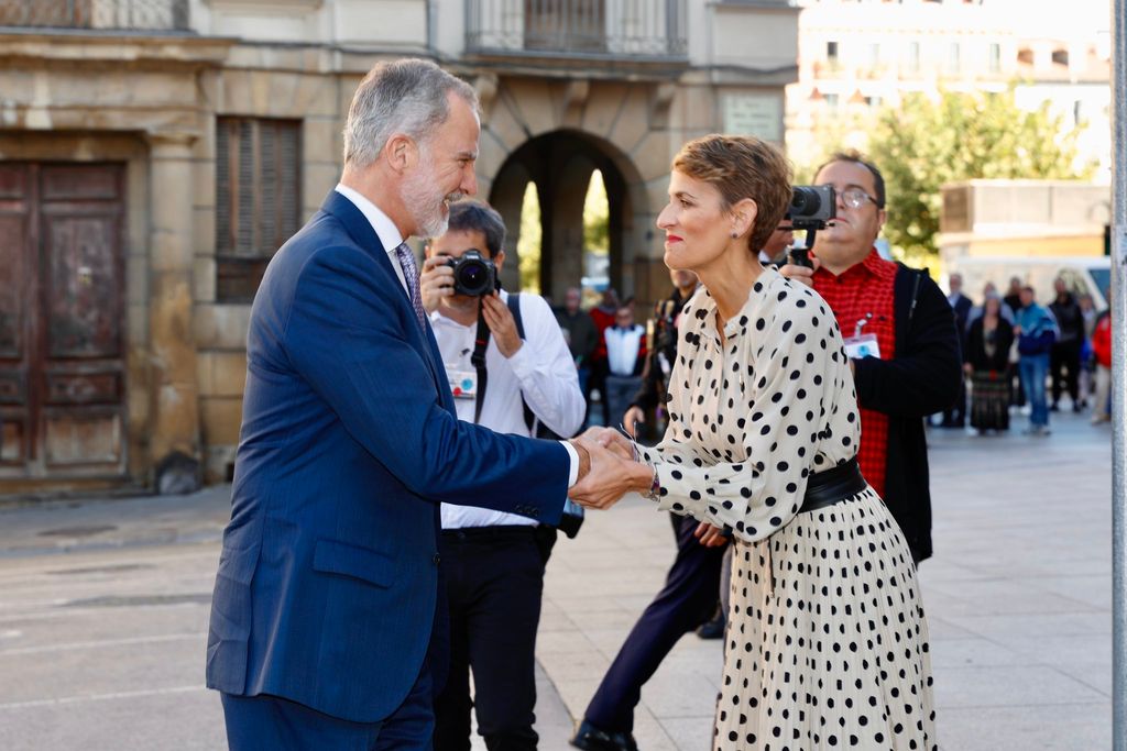 Asñi ha sido la llegada del rey Felipe al Palacio del Gobierno de Navarra