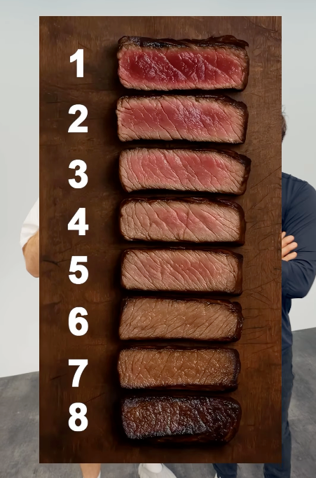 Los puntos de la carne van desde muy poco hecha, prácticamente a ser 'carbonizada'.