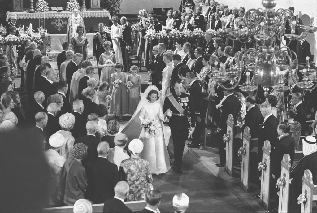 La boda de Harald y Sonia de Noruega, padres de la princesa Marta Luisa, tuvo lugar el 29 de agosto de 1968